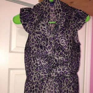 Purple cheetah print blouse